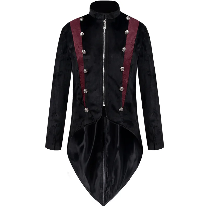 

New Men Halloween Steampunk Gothic Embroidered Victorian Jacket Vintage Tailcoat Medieval Frock Coat Renaissance Costume For Xma