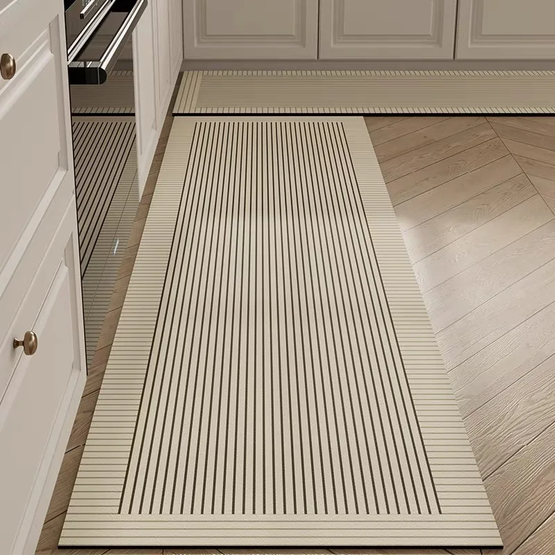 

VIKAMA Hair Square Long Modern Simple Kitchen Floor Mat Foot Mat Carpet Entrance Floor Mat Home Washable Wipeable Carpet