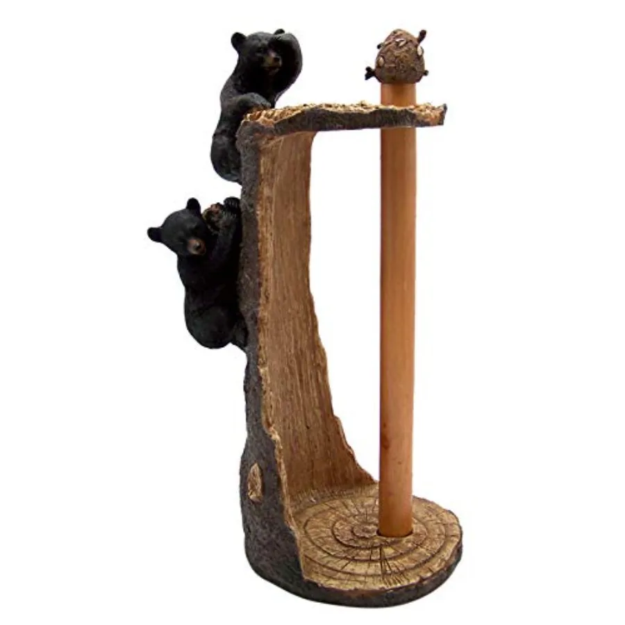 

Black Bears Climbing a Tree Paper Towel Holder 15 1/2 Inches