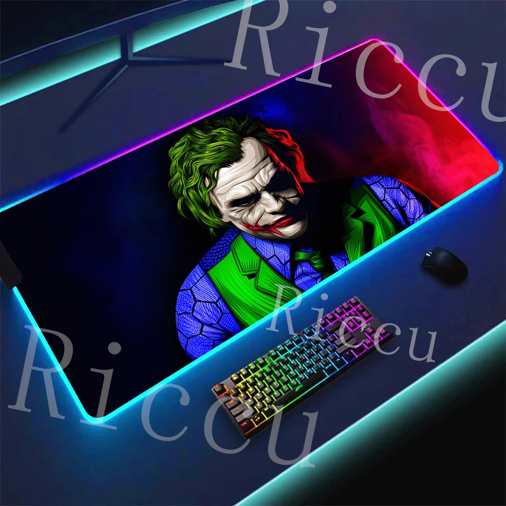 

RGB HD J-joker Mouse pad Computer Gamers Locking Edge Non-slip LED Mouse Pads L XL XXL 40x90cm Keyboard PC accessories Desk mat