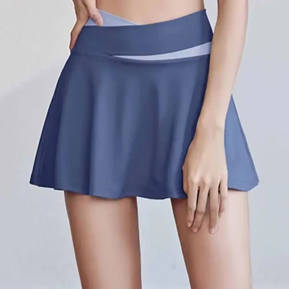 Seamless Cross-waist Women's Tennis Skirts Breathable Soft Stretchy Women Dress Lightweight High Waist Fitness Skirt Golf