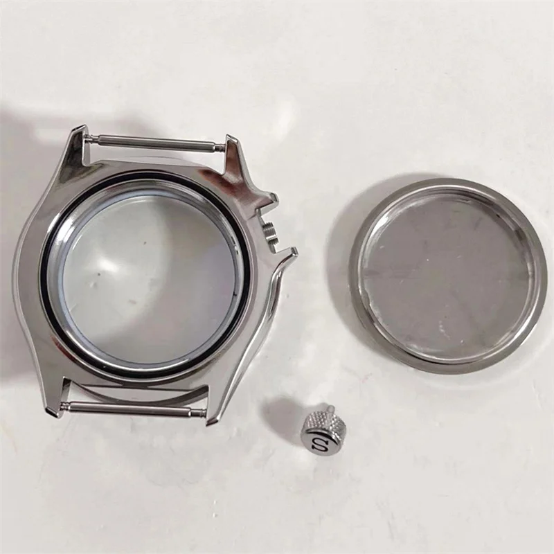 Caja de reloj de acero inoxidable 316L, 41,5mm, compatible con NH35, NH36, movimiento automático