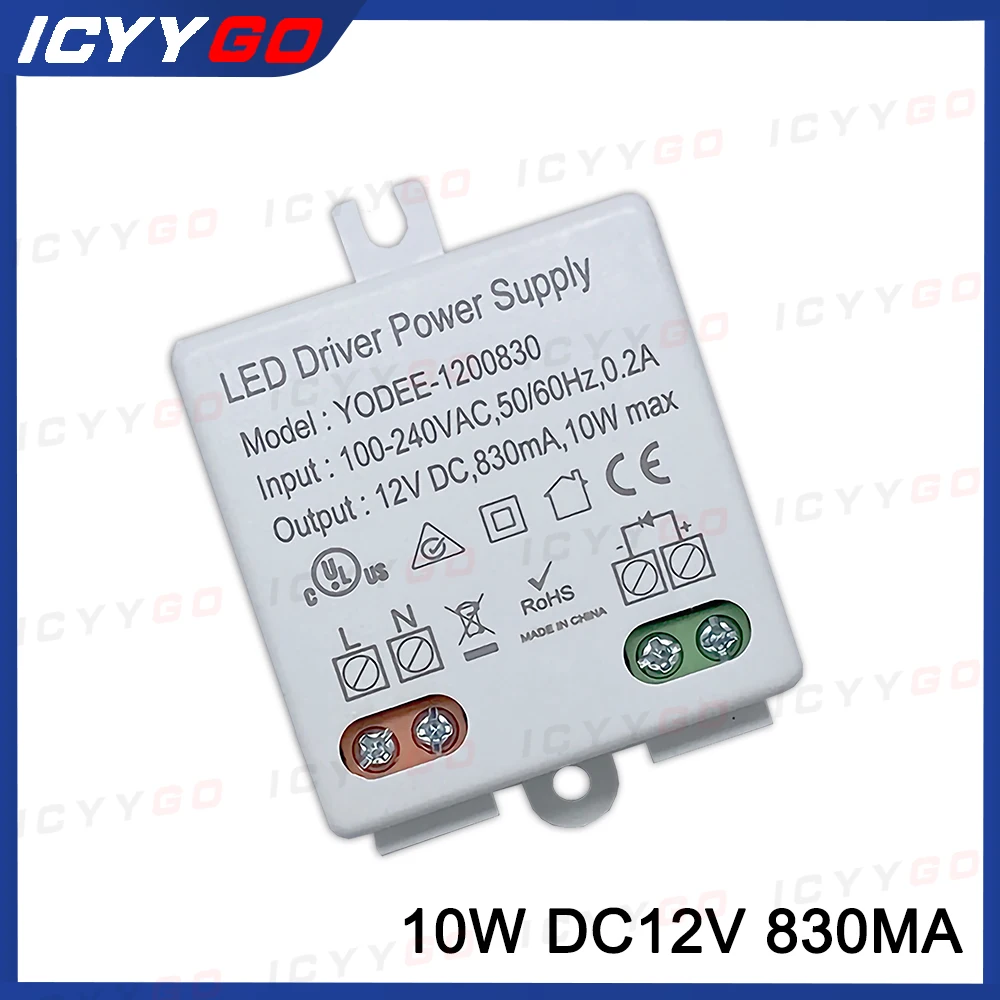 DC12V 10W LED Power Driver High Quality Lighting Transformer LED Light Strip 12V 830mA Power Adapter