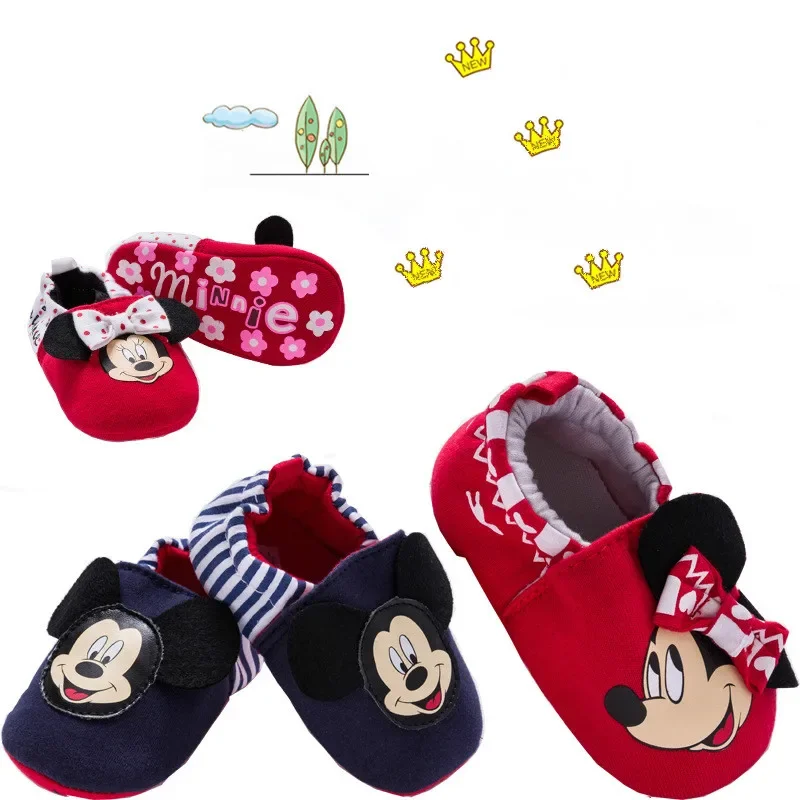 Disney 0-1 year old baby shoes boy girl baby cartoon Mickey car cute toddler shoes home step shoes