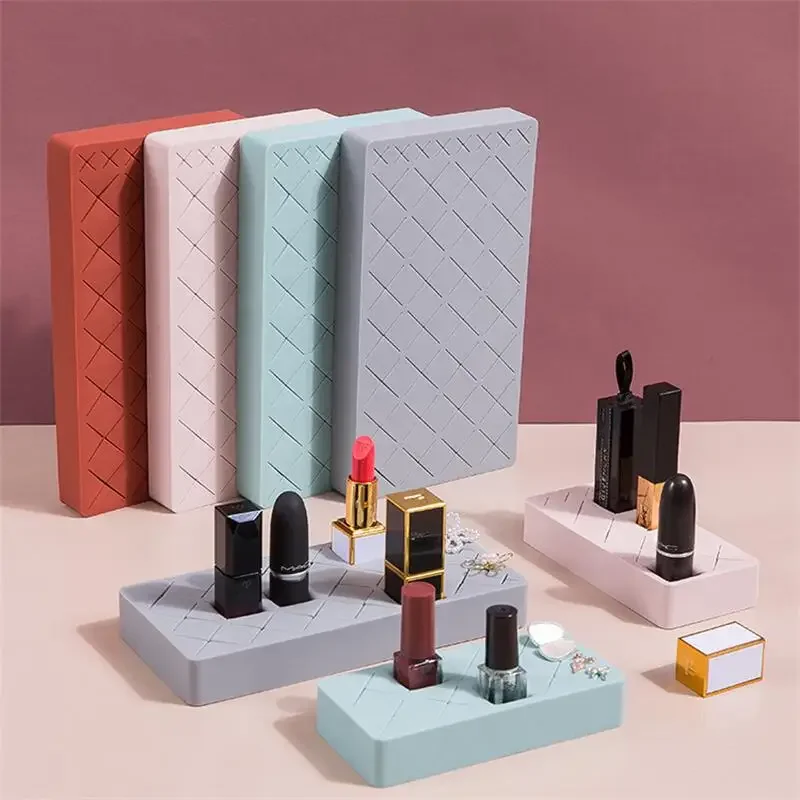 New Style Desktop Organizer Silicone Lipstick Storage Rack Cosmetic Makeup Box Eyebrow Pencil Display Brush Lipstick