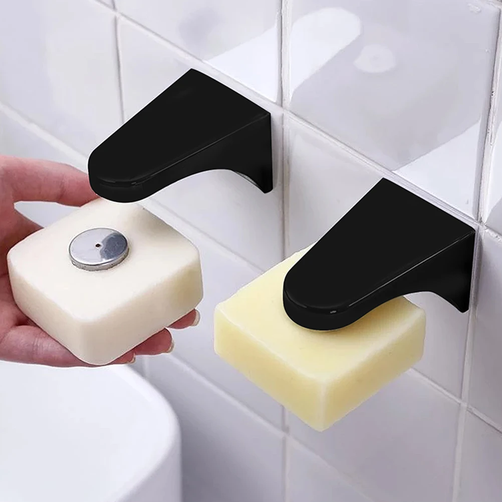 

2pcs Magnetic Soap Holder Bathroom Wall Rack Dish Durable Rustproof Easy Install Shower Drain Organizer
