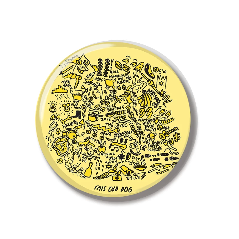 44 مللي متر ماك ديماركو هذا الكلب القديم ألبوم دبوس لينة زر مجوهرات الإبداعية شارة الكرتون بروش التلبيب دبوس حقيبة ظهره قبعة الديكور