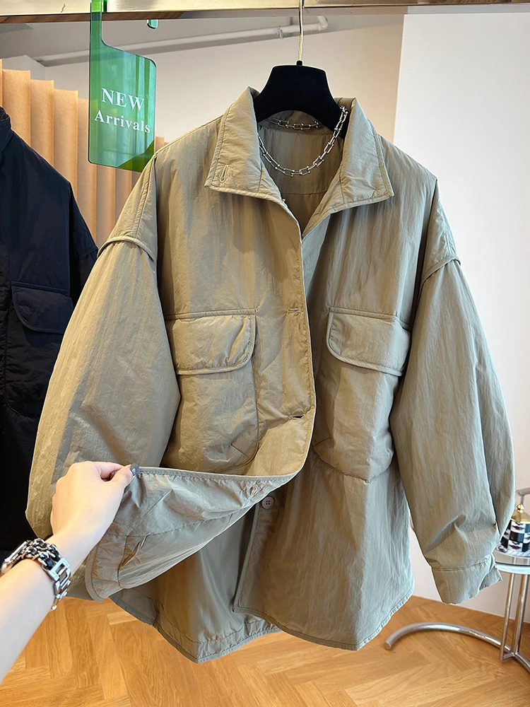 Ropa de trabajo ligera de algodón Jaet irt Sle, prendas de vestir exteriores para mujer, diseño de otoño e invierno, versión coreana, botones holgados