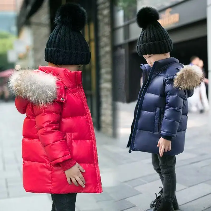 

2025 New Children's Down Jacket Winter New Boys' and Girls' Medium To Long Thickened White Duck Down Jacket 80-160cm