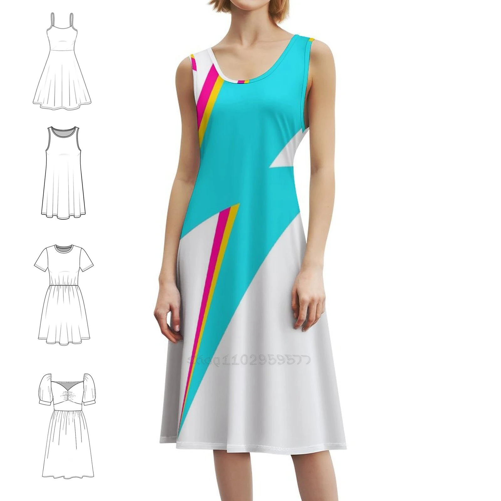 

Подарок Lightning Bolt Glam Rock. Женское уличное платье в стиле хип-хоп с графическим принтом, одежда для вечеринки и клуба, модные гламурные болты с молниями