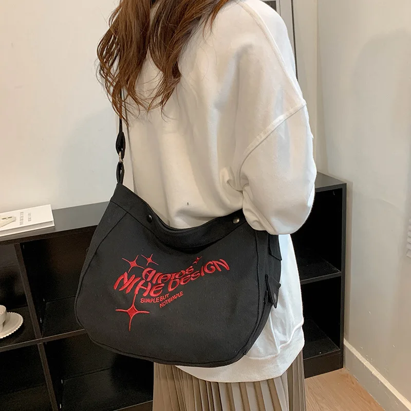 Denim Women Shoulder Tote Bag Large Capacity Letters Designer Ladies Hand Bag Messenger Big Female Crossbody Bags Canvas Casual