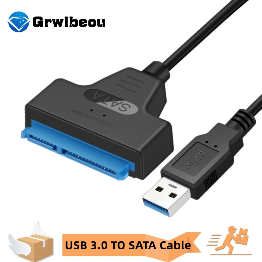 SATA to USB 3.0 Cable Up to 6Gbps for 2.5 Inch External HDD SSD Hard Drive SATA 3 22 Pin Adapter USB 3.0 2.0 to Sata III Adapter