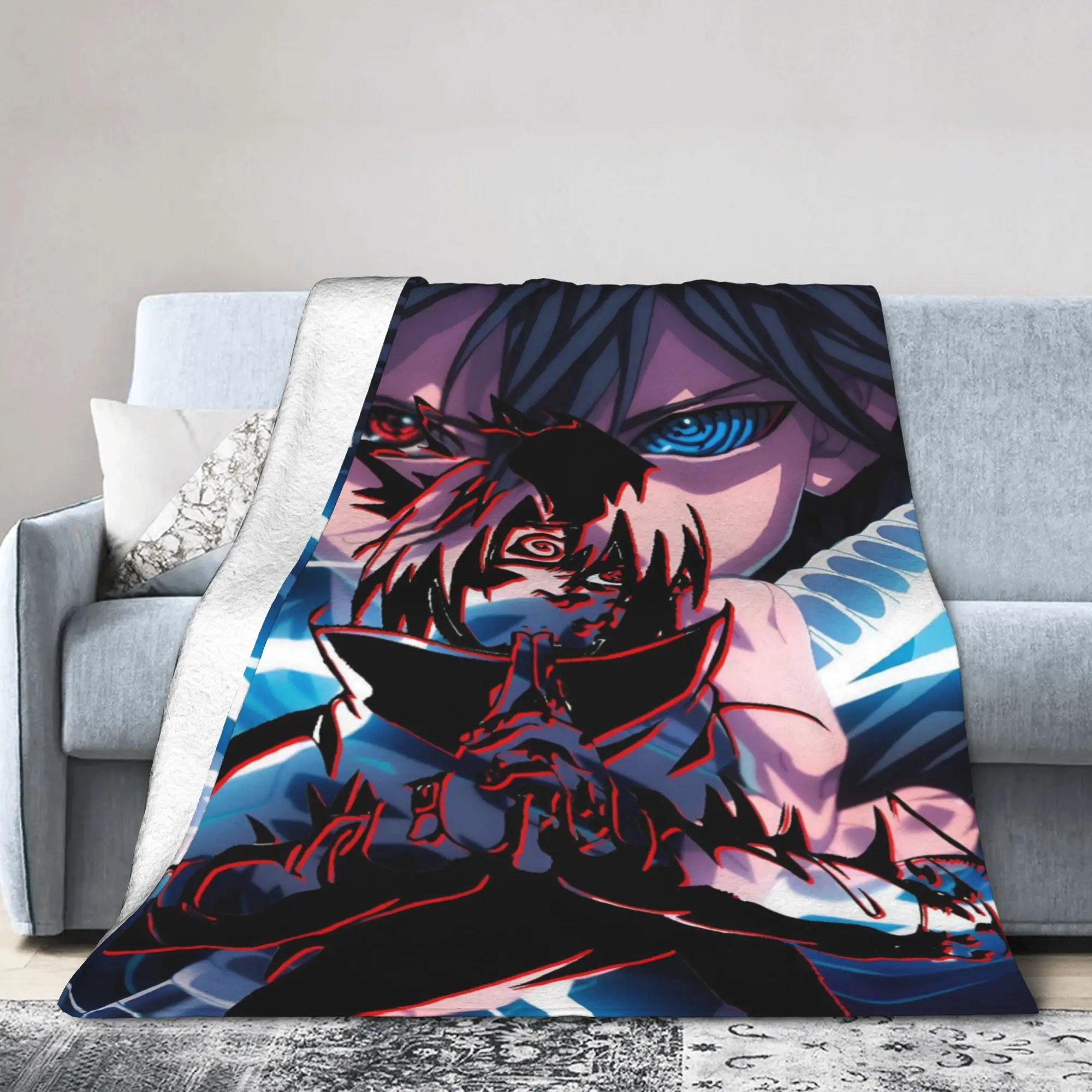 Custom U-Uchihaes Sasuke Anime Blanket 3D Printed Soft Flannel Fleece Warm  Throw Blankets for Travel Bed Sofa Quilt