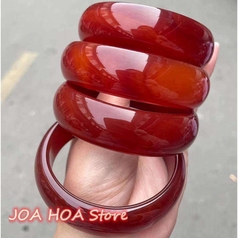 

New 16mm Charm Wine Red High Quality Jade Bracelet Natural Agate Chalcedony Bangle Exquisite Jadeite Handring Fine Jewelry