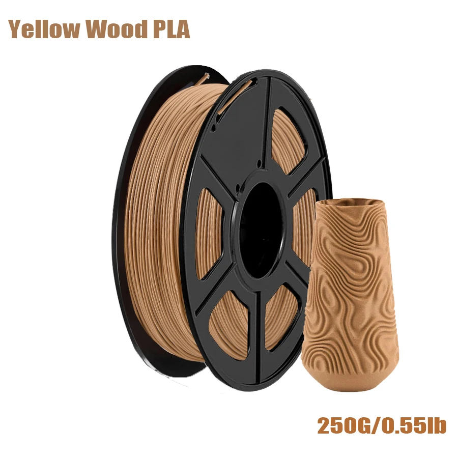 

Wood PLA 3D Printer Filament, 30% Real Wood, Dimensional Accuracy +/- 0.02 mm, 250g Spool, 1.75 mm