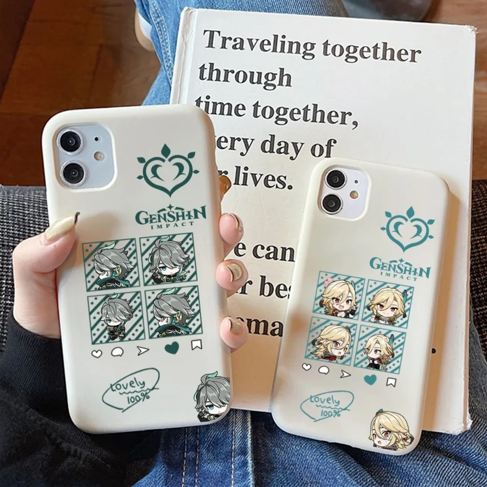 원신 임팩트 방랑자 나히다 알하이담 휴대폰 케이스, 단색, 아이폰 14, 11, 12, 13 미니 프로 맥스, 7, 8 플러스, 6s x xs max xr