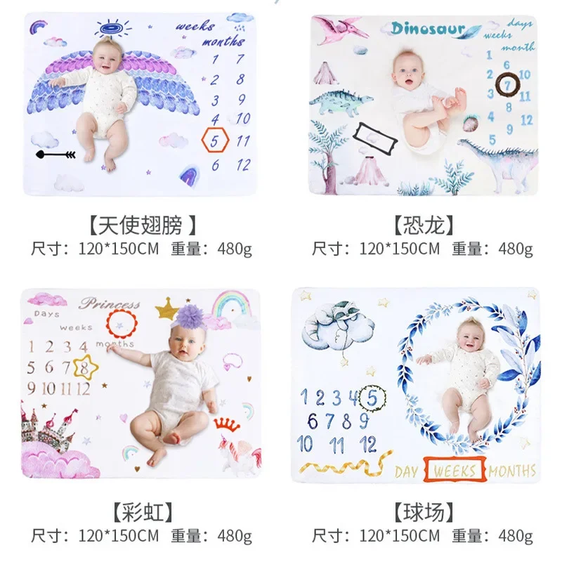 الطفل معلم الفانيلا بطانية الوليد التصوير بطانية الطفل التصوير الحصير خلفية القماش النمو بطانية تذكارية