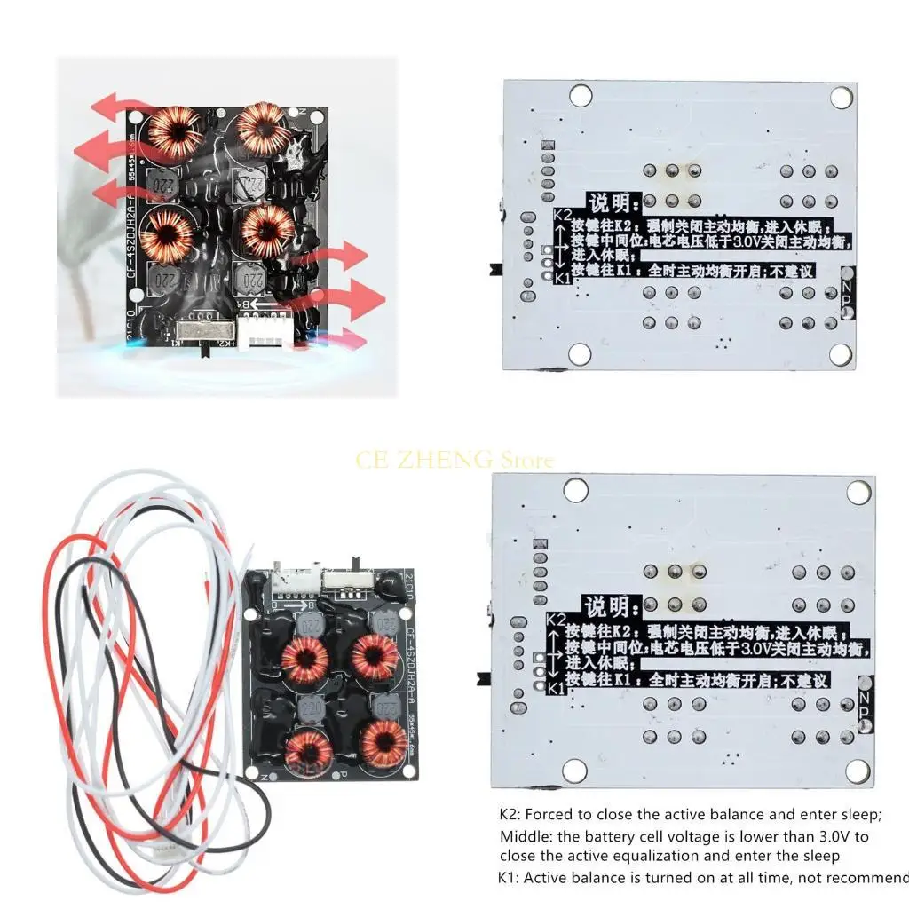 

E56B 2A 4S Активный балансовый эквалайзер Литий-ионный липо-литиевый аккумулятор Энергетический конденсатор