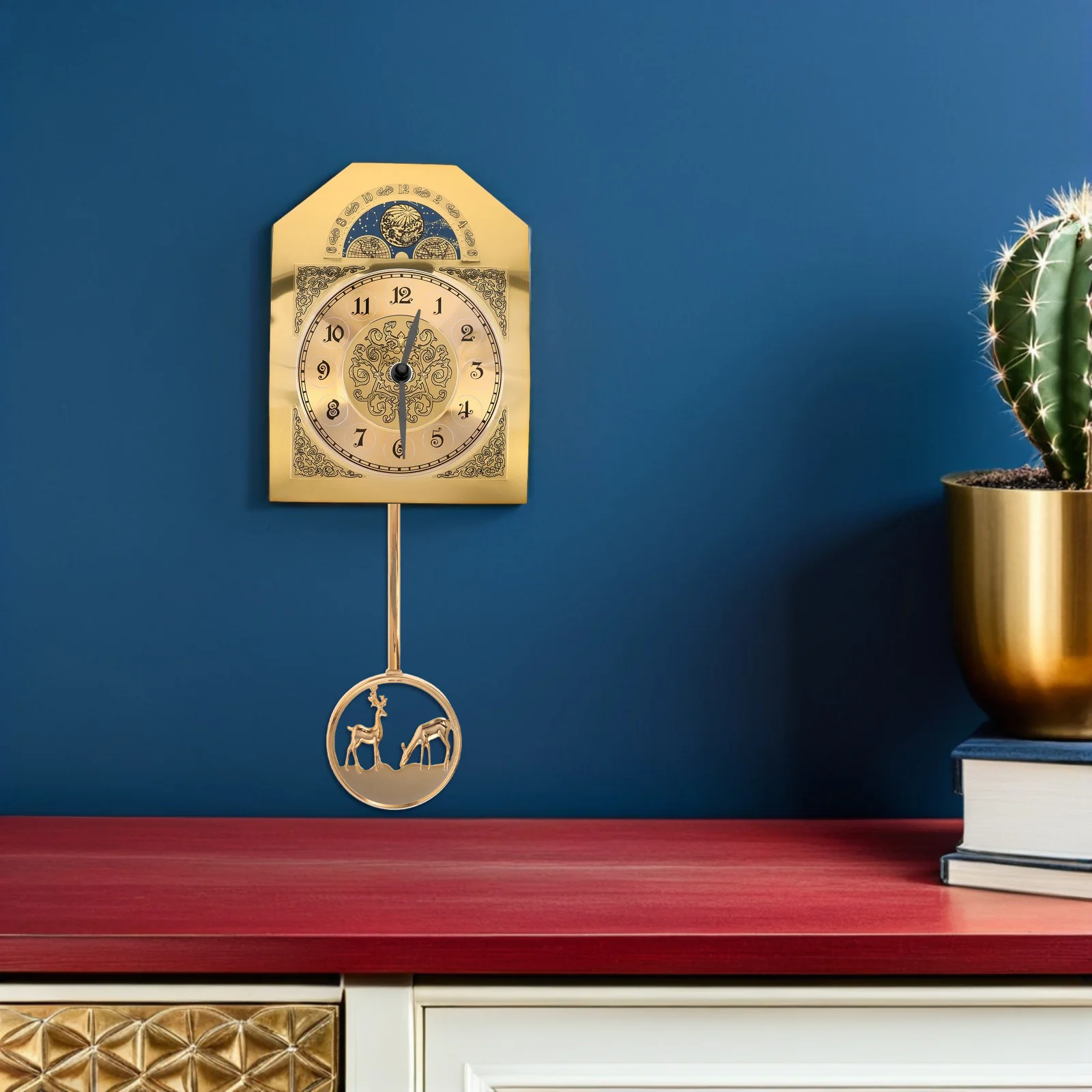 

Gold Electroplated Clock Pendulum Replacement - Cylindrical Design for Quartz Wall Clock Movement Repair DIY Decor