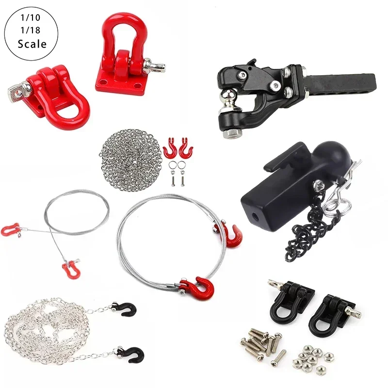 

1/10 RC Crawler Metal Tow Hook Trailer for TRX4/6 Axial SCX10 90046 Redcat MST, Durable Off-Road Decoration Accessories