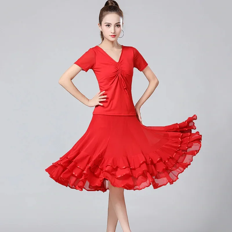 Lady Ballroom Dance Skirts Female Waltz Modern Dancing Skirts Tango Performance Costume National Standard Dance Skirts