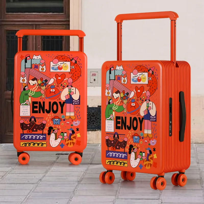 حقيبة KLQDZMS للرجال مقاس 20 بوصة 24 بوصة 26 بوصة صندوق الصعود ABS + حقيبة تروللي بعجلات للطلاب صندوق كلمة المرور حقيبة سفر نسائية