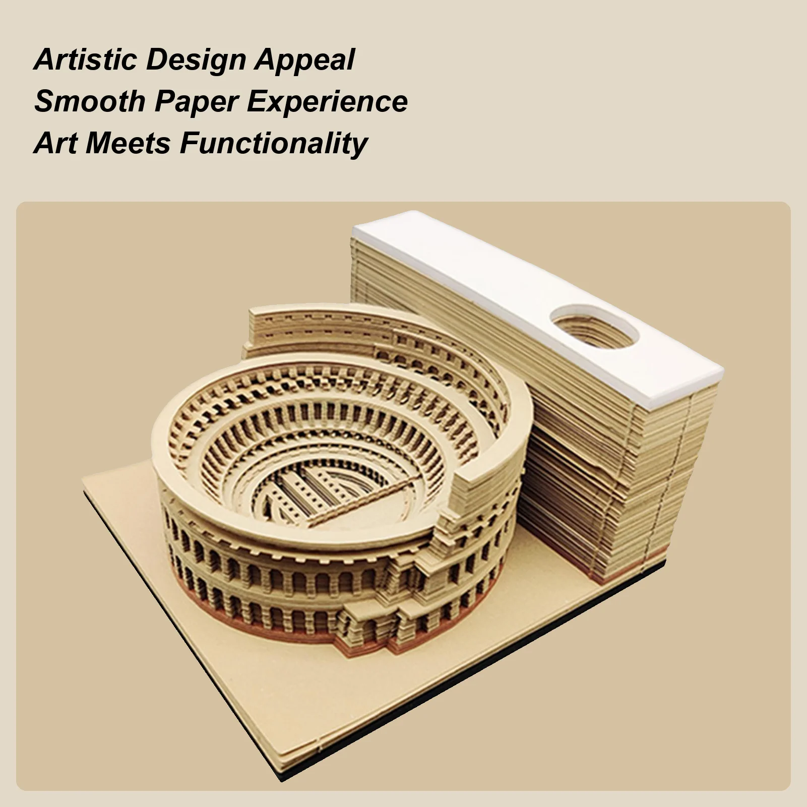 

2026 3D римский Колизей, стильный еженедельный календарь, отрывная резьба по времени, блокнот, отрывная бумага, художественный блокнот с резьбой