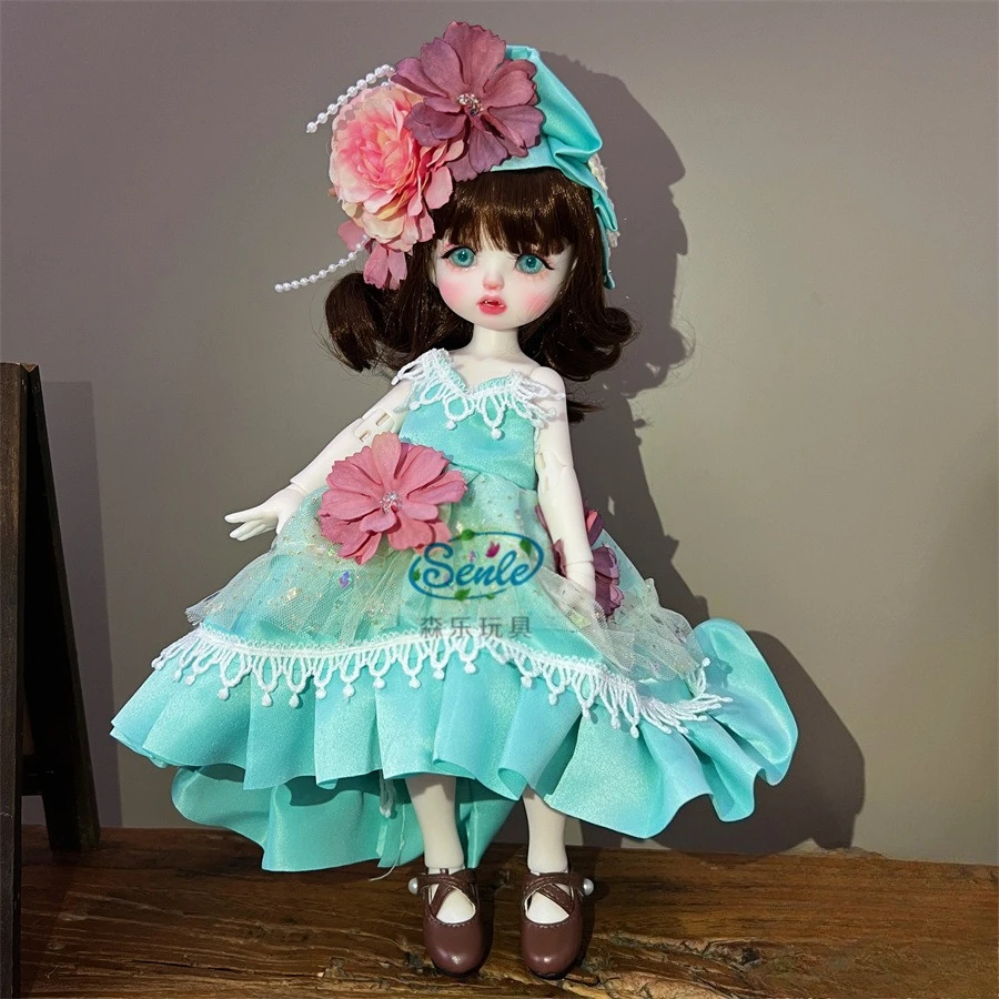 Conjunto de falda de encaje rosa verde menta, muñeca BJD de 6 puntos, vestido bonito de estilo dulce, traje de muñecas de 30cm, accesorios de vestir, regalos de cumpleaños