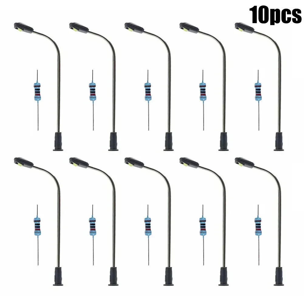 10pcs 1:87 Model LED Street Lamp Lighting Single Head Train Layout Landscape 3V 20mA Led Lamp Lighting