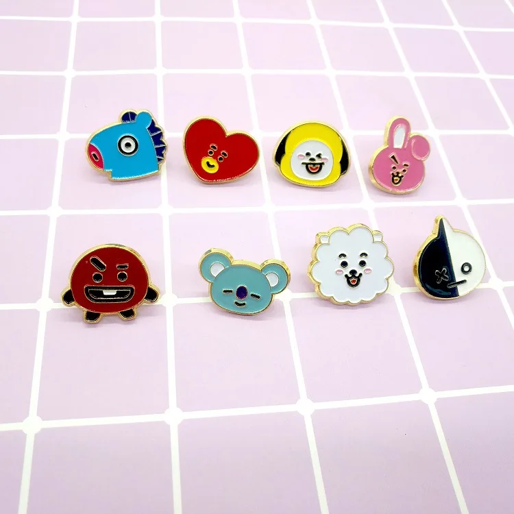 

Kawaii BT21 брошь ювелирные изделия аниме периферический акриловый значок Симпатичные Мультяшные аксессуары для одежды подарок на день рождения Аниме эмалированная булавка