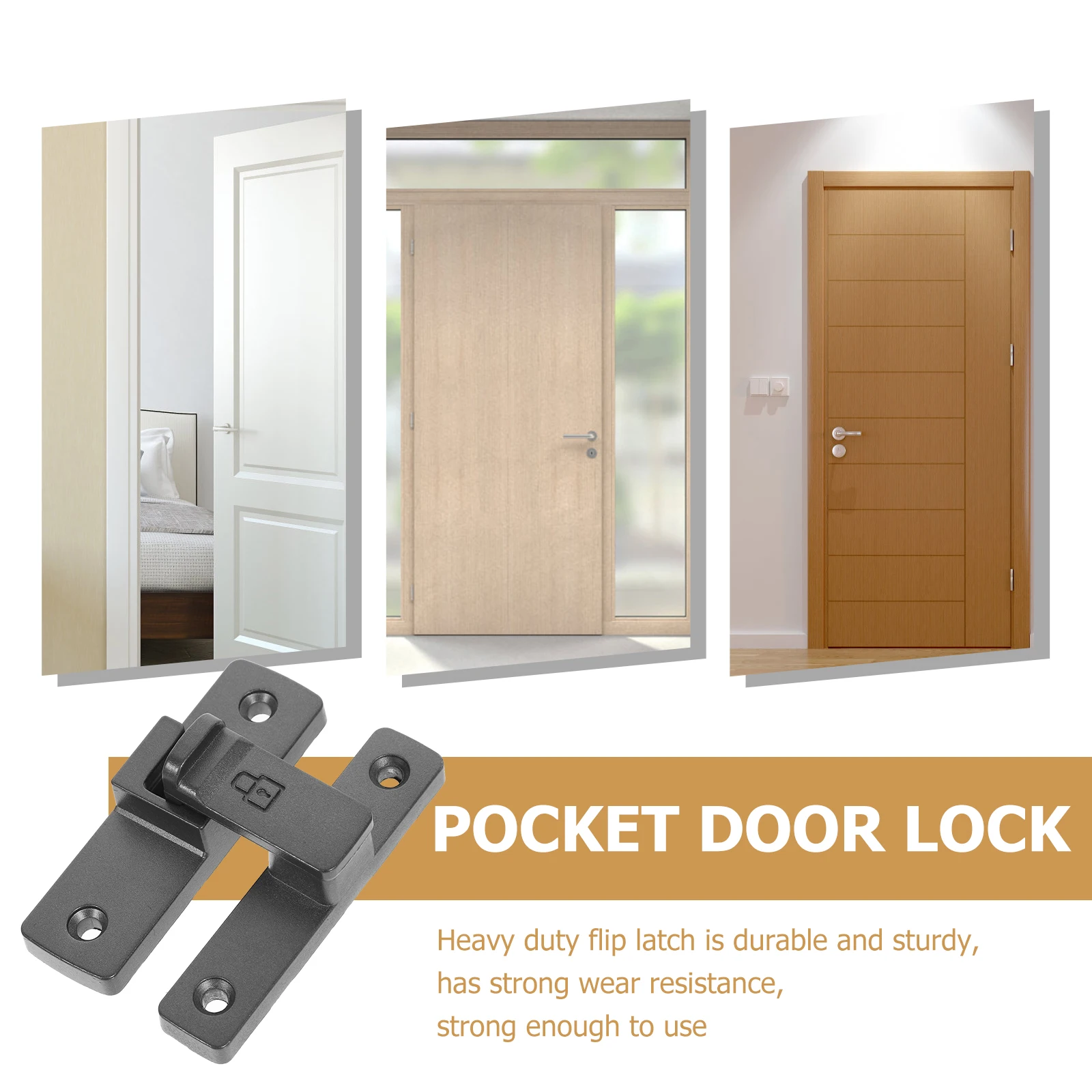 

Sliding Door Lock 90 Degree Zinc Alloy Flip Latch For Barn Garage Cabinet Window Door Security Reinforcement Hardware