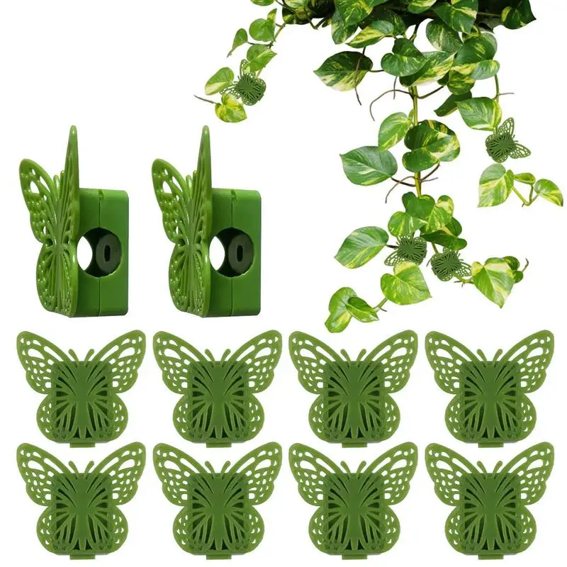 10pcs Plant Climbing Wall Fixture Clips Invisible Plant Clips Self-Adhesive Hook Vine Traction Plant Clips Home Garden Decor