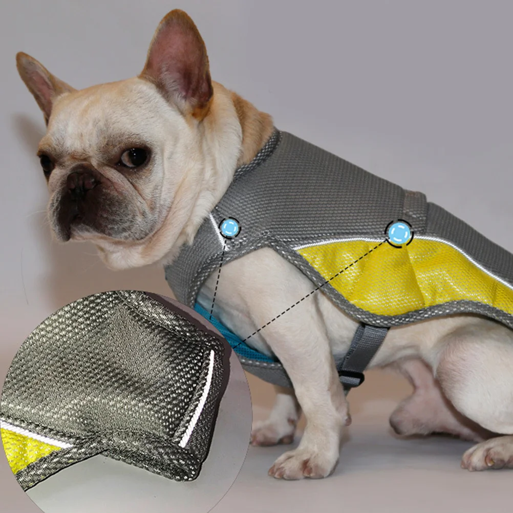 

1pc Pet Cooling Vest Summer Breathable Ice Fabric Natural Cotton Filled Lightweight Dog Cooler Jacket For Outdoor Walking
