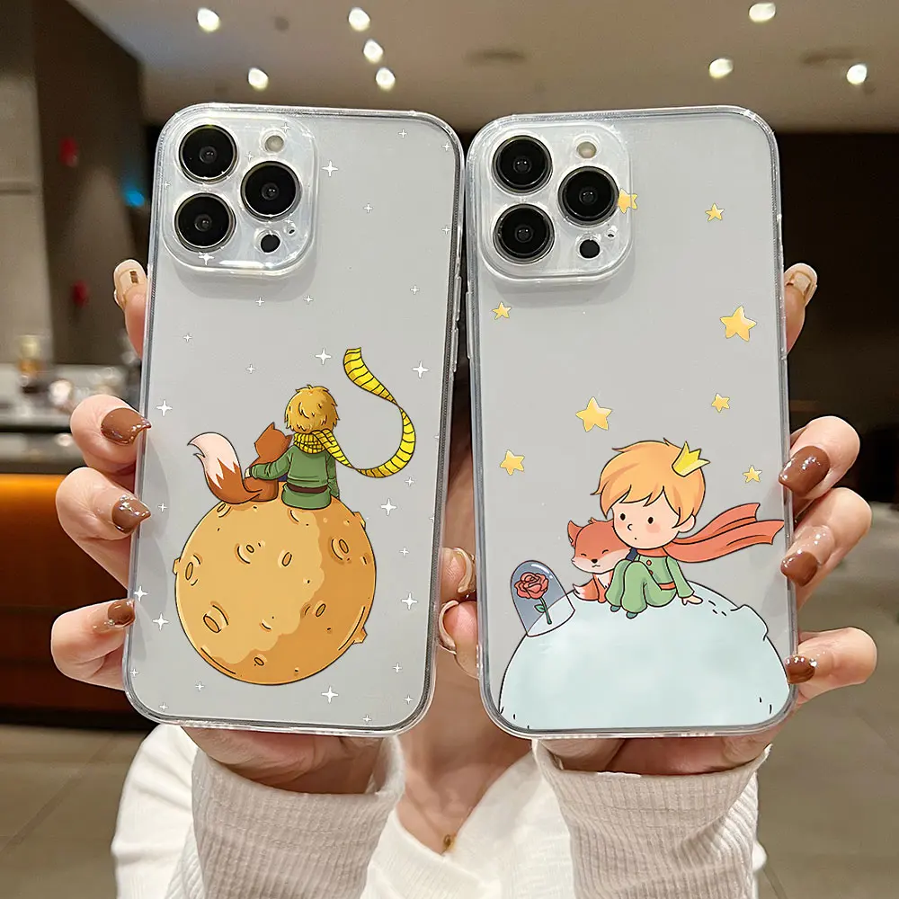 

little Prince New Cute Phone Case For Xiaomi Redmi Note 13 12 12C 11 10 10C 10s 9s 9A 9T 9C 8 7 Pro Max 4G 5G Transparent Cover