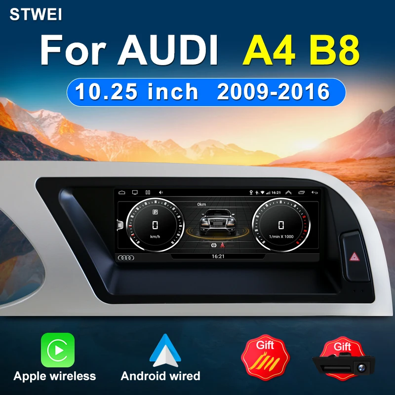 

For Audi A4 S4 B8 2009-20168.8-inch Car Wireless Radio Multimedia Video Player Stereo Android 12 GPS Navigation 4G Wi Fi Google