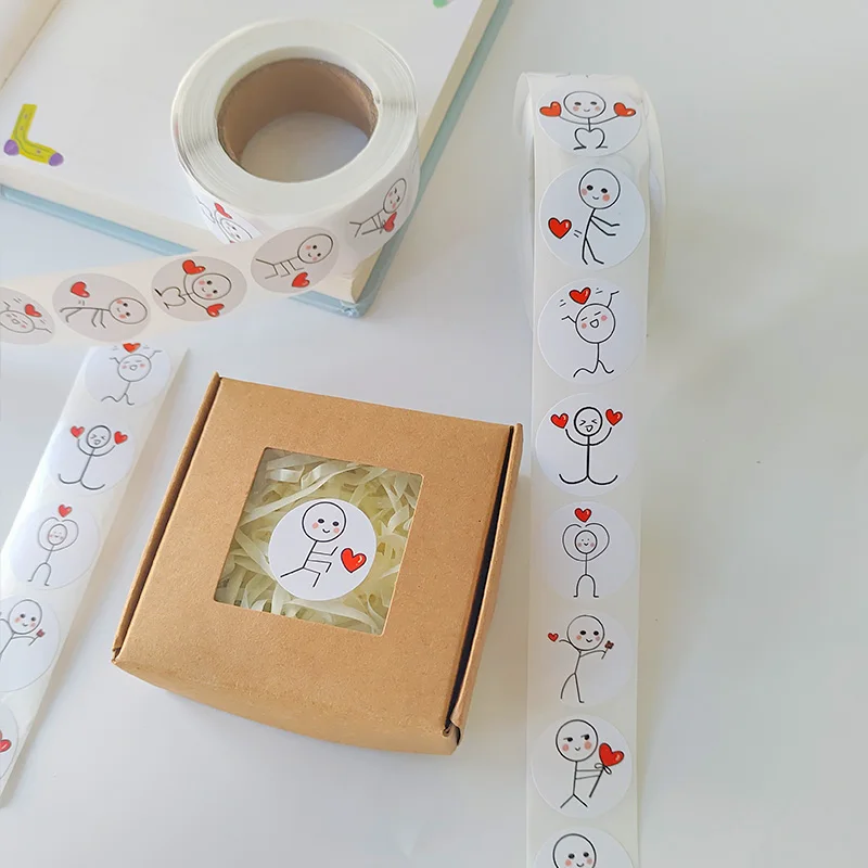 500 Buah Stiker Hari Valentine Lucu Label Cinta untuk Hadiah Liburan Pernikahan Dekorasi Stiker Amplop Penyegelan Buku Tempel