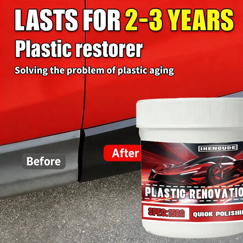 152G Plastic Renovation Cream - Tire Retreading & Blackening, Long-Lasting 2-3 Years Protection for Car Plastic Parts
