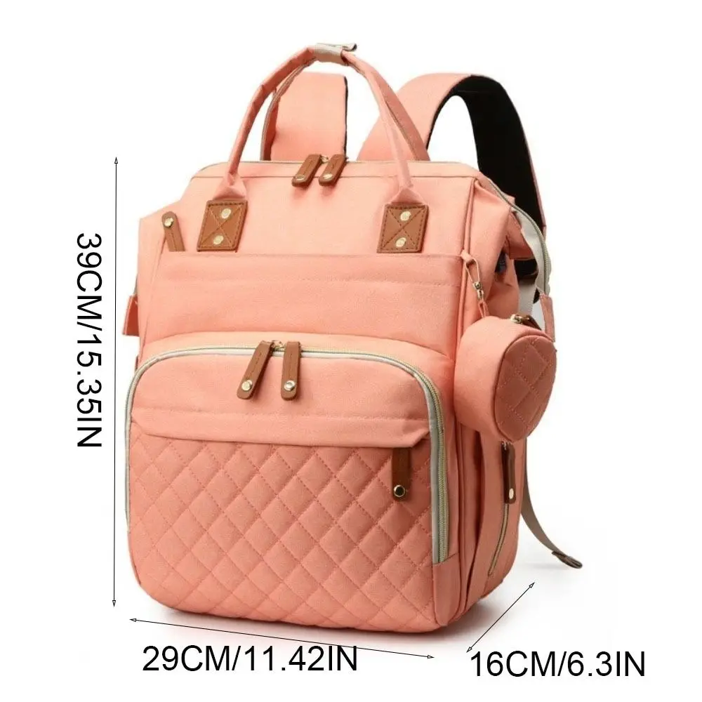 Borsa per mamma in tessuto Oxford Zaino per pannolini per bambini multifunzionale di grande capacità Zaino per pannolini leggero con separazione asciutta e bagnata Donna