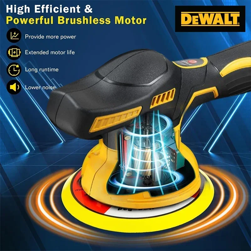 

Dewalt 8 передач цифровой дисплей беспроводной автомобильный полировщик электрический полировщик авто вощеная полировальная машина для Dewalt 20 В батарея