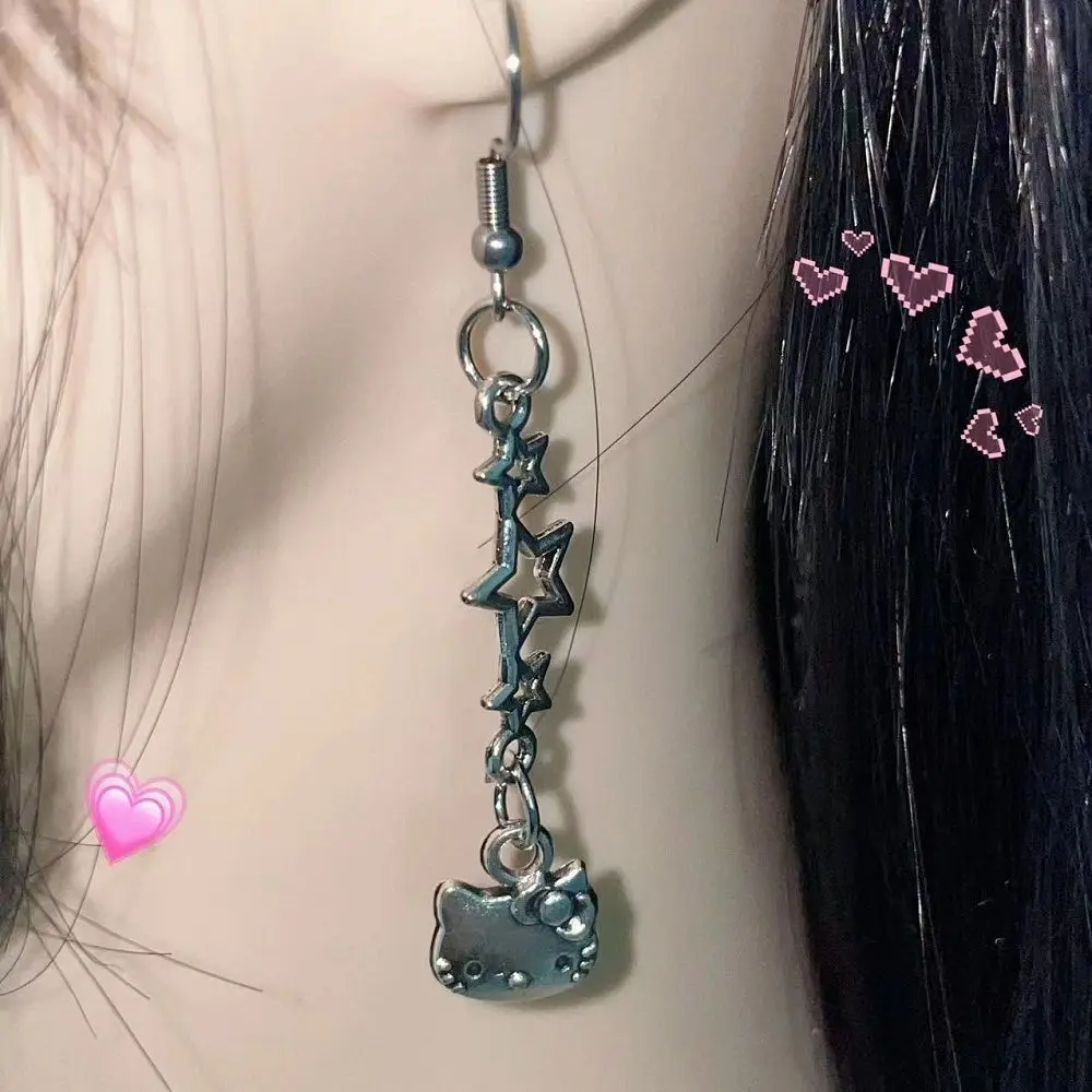 

Новые домашние серьги со звездами «Hello Kitty» Y2k Millennial Hot Girl, крючок для ушей, мультяшный пирсинг ушей, зажим для ушей, аксессуар для макияжа, игрушки, подарки