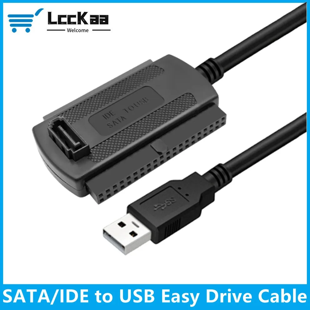 LccKaa-Sata para USB Conversão Cabo para Laptop, Desktop, Computador, Old Serial Port Connection, Cabo de Dados, Cabos Adaptador HDD, 480 Mbps, IDE