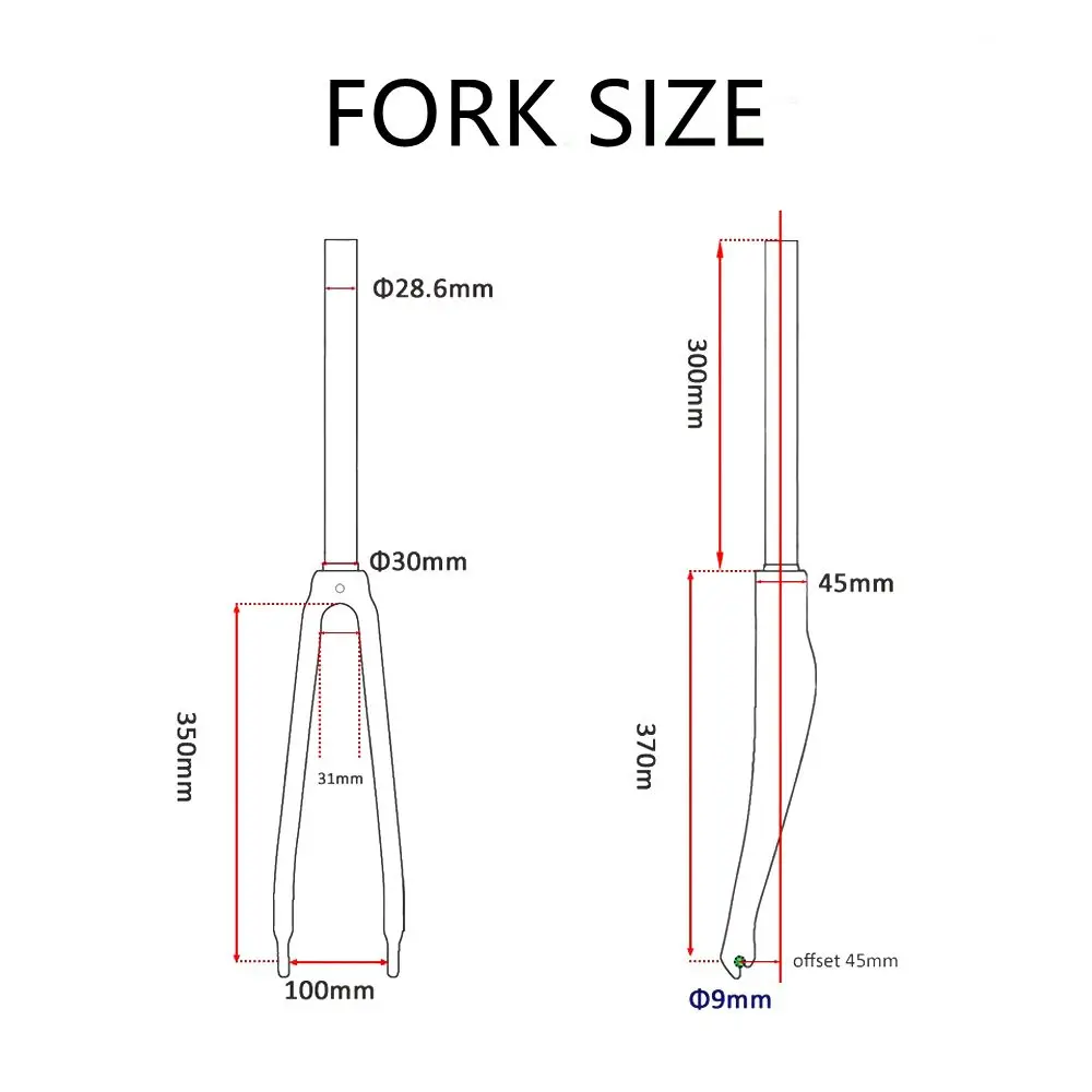 Bicycle Fork Carbon Fiber Fork Road Bike Forks 700C*25mm C Brake QR 9*100mm Steerer Diameter 28.6mm