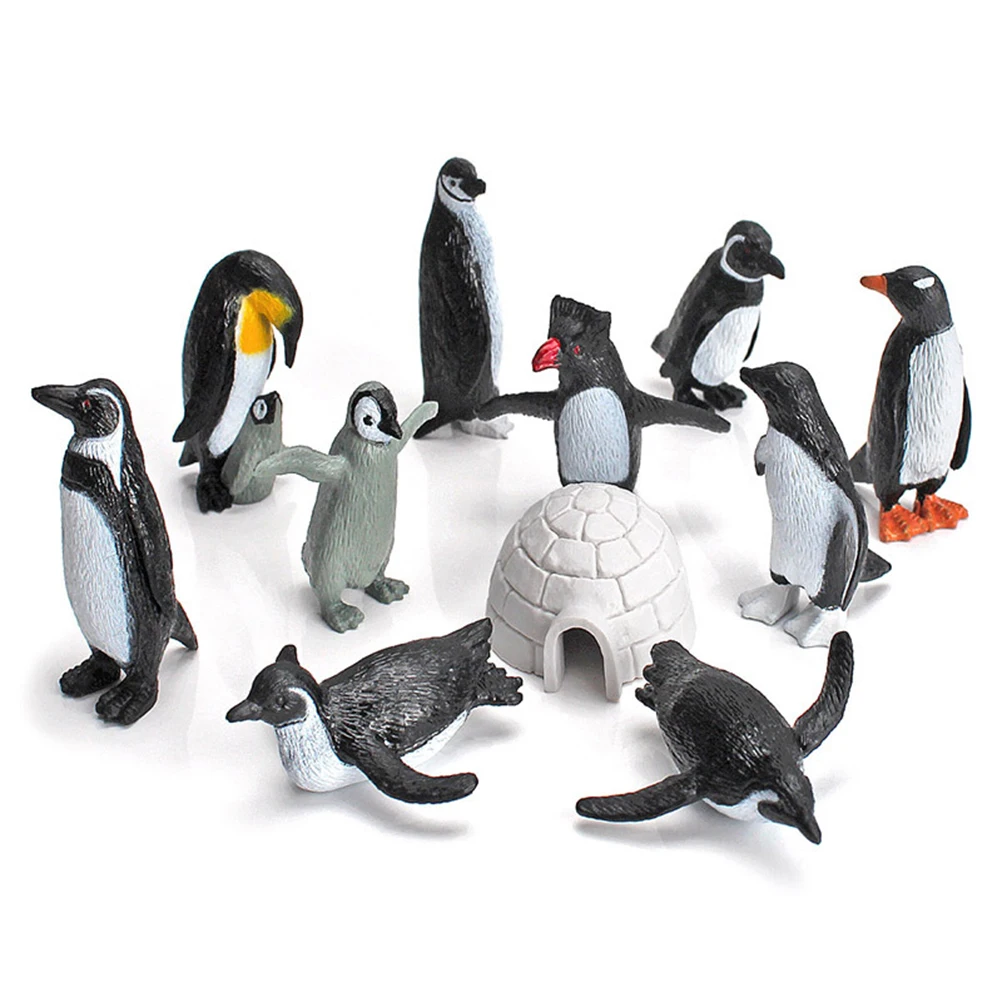F5 Sea 11PCS PVC Penguin Figurines Cute Simulation Ocean Animal Penguin Figure Model Toys Children s Cognitive Animal Ornaments