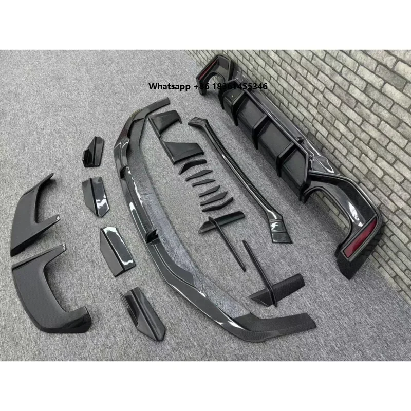 

For RS6 C8 ABT Carbon Fiber Body Kit High Quality Auto Bumper Front Lip Diffuser Side Skirt Spoiler