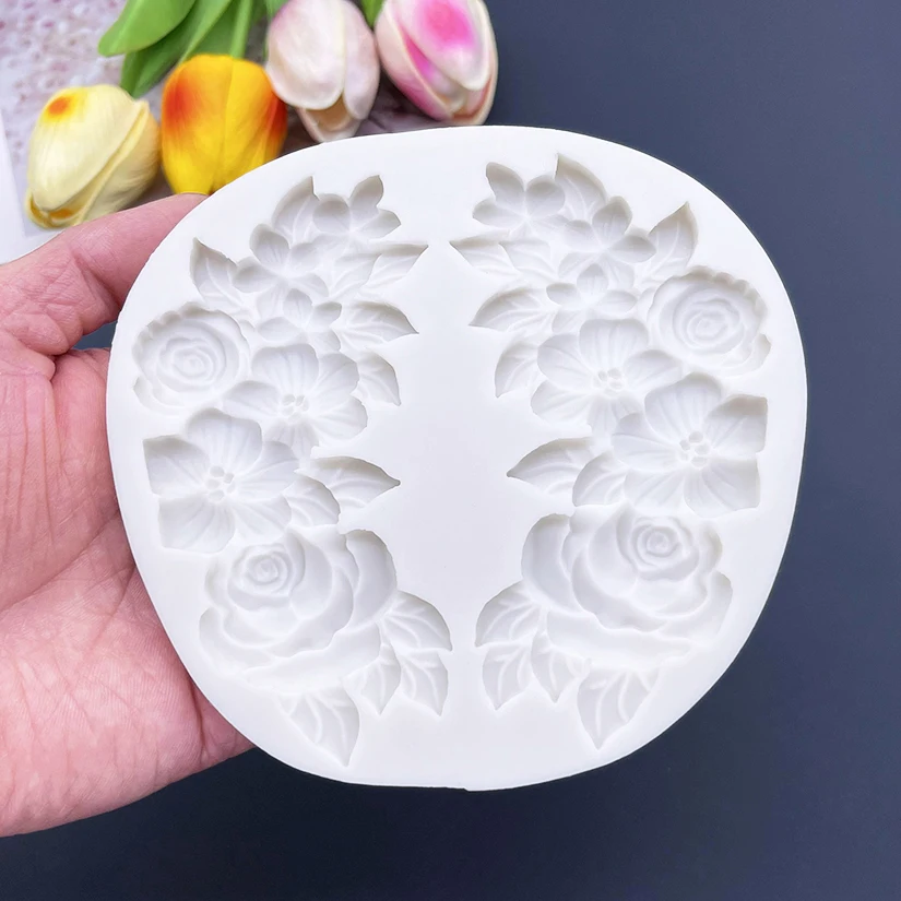 زهرة الورد سيليكون قالب السكر كرافت أدوات الراتنج الشوكولاته كب كيك الخبز فندان أدوات تزيين الكعكة #2