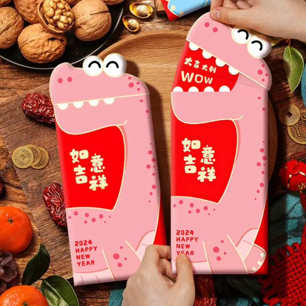 Sobres rojos de Año Nuevo Chino, sobres de dinero de la suerte Hongbao, paquete rojo para decoración de festivales de primavera, 6 piezas, 2024