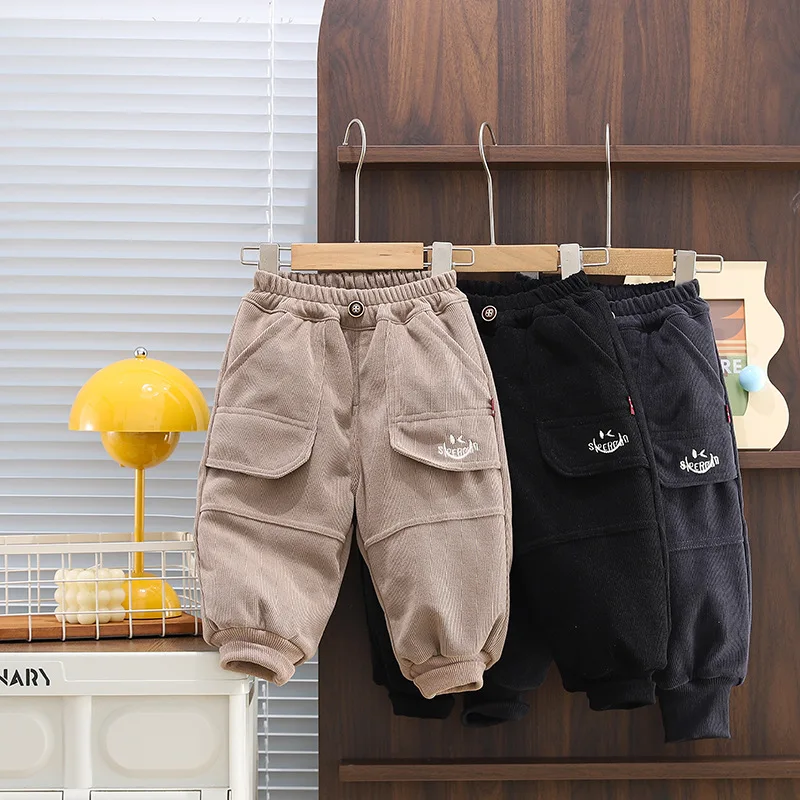 

Boys Thick Pants Winter 2024 Children Warm Velvet Trousers For Baby Boy Clothing Kids Cotton Jegging Outfits Toddler Casual Pant