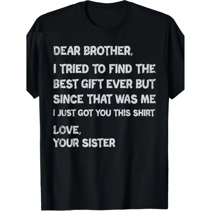 تي شيرت نسائي عزيزي الأخ تي شيرت رجالي كبير الحجم من القطن للجنسين Harajuku بأكمام قصيرة ملابس علوية عتيقة ملابس خروج صيفية لجميع المواسم