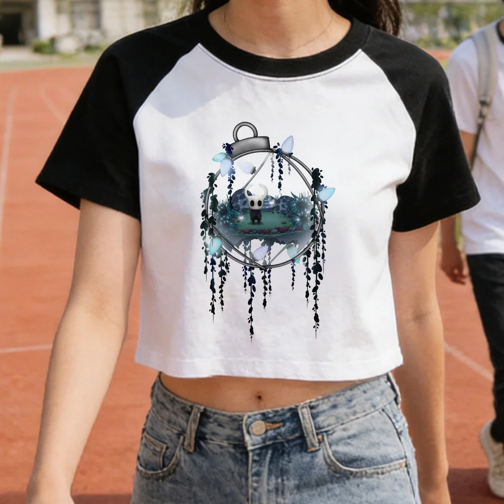 Hollow Knight crop top women 2000s emo gyaru shirt japanese alternative  emo y2k