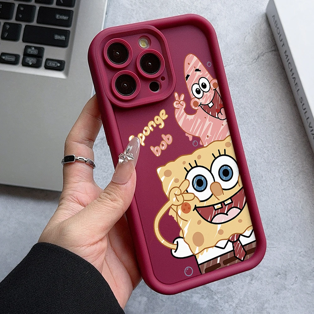 S-SquarePants SpongeBobs Phone Case for Samsung Galaxy A73 A71 A55 A54 A53 A52 A51 A34 A33 A32 A23 A14 A13 A12 4G 5G Soft Cover